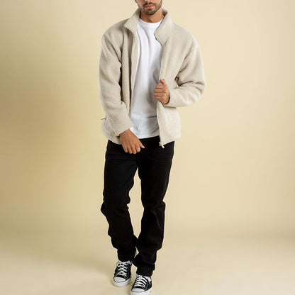 Herren Fleecejacke Warm Kuschelig mit Taschen