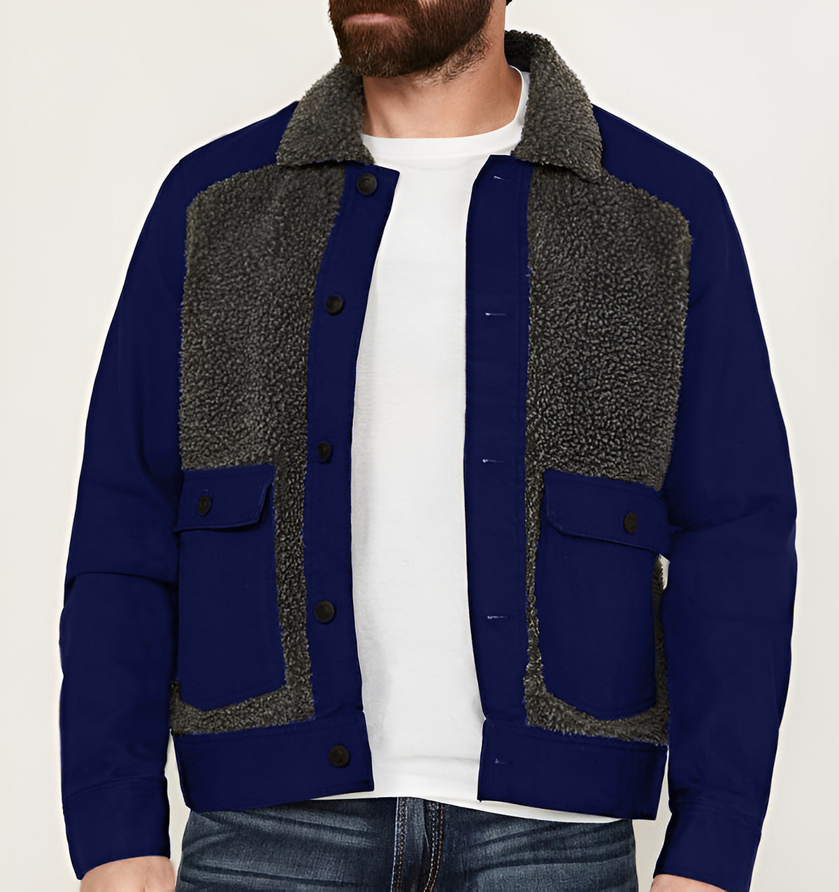 Herren Outdoor-Jacke Teddyfellkragen Warm Funktional