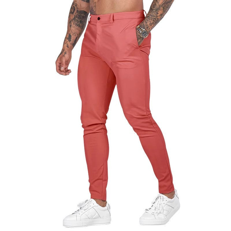 Herren Slim-Fit Chino Hose Elastisch Mit Taschen