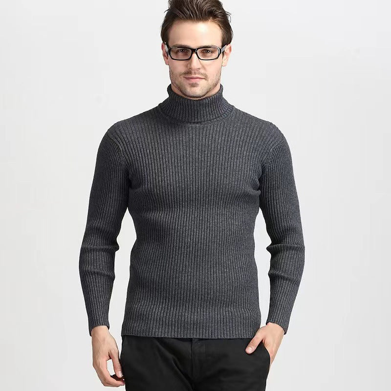 Herren Rollkragenpullover Feinripp aus Merino-Wolle - BerlinGlamour