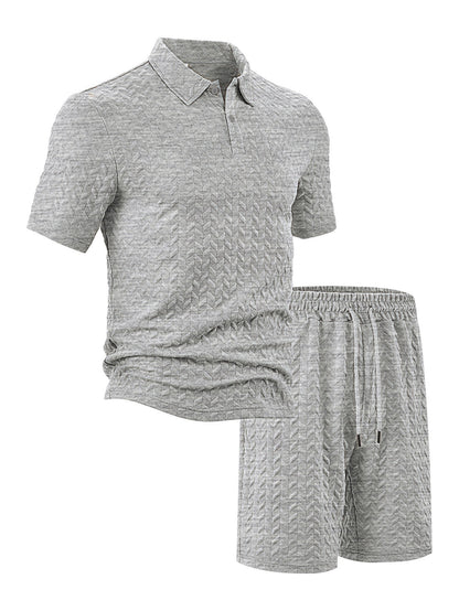 Herren Sport Set Polo Shirt und Shorts Freizeit