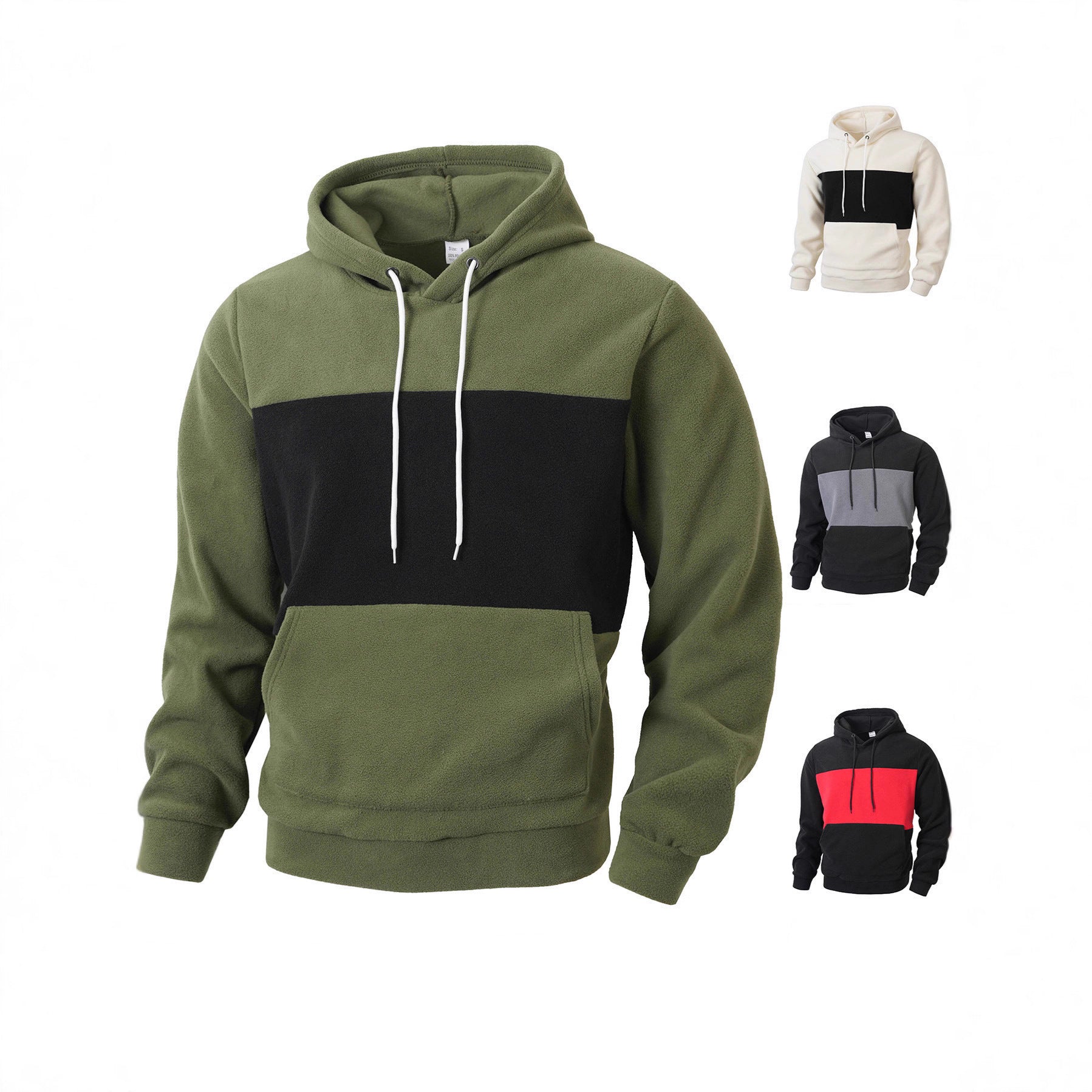 Herren Fleece-Hoodie mit Farbblock-Design und Seitentaschen - BerlinGlamour