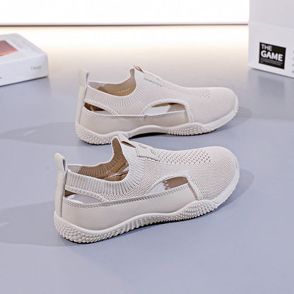 Damen Laufschuhe Atmungsaktiv mit elastischem Strickdesign und rutschfester Sohle