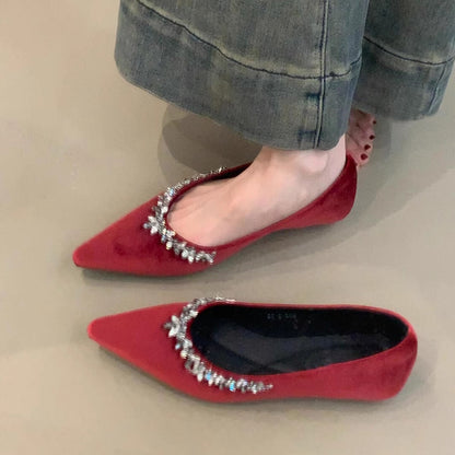 Damen Slipper Elegant Strass Schuhe Frauen
