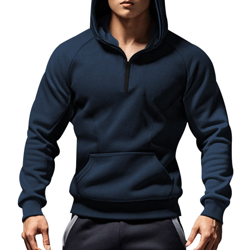Herren Kapuzensweatshirt Sportlich Kurzarm mit Kängurutasche