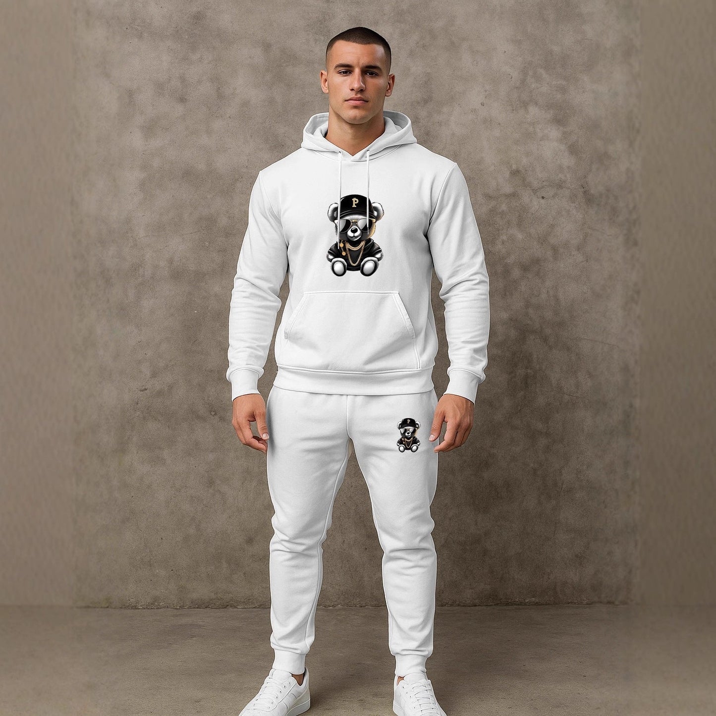Herren Hoodie Set Streetwear Style Schwarz