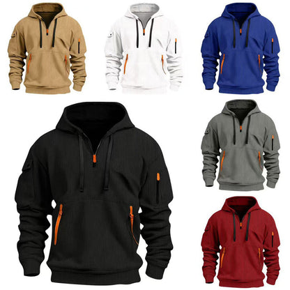 Herren Hoodie Freizeit Kapuzenpullover mit Kängurutasche - BerlinGlamour