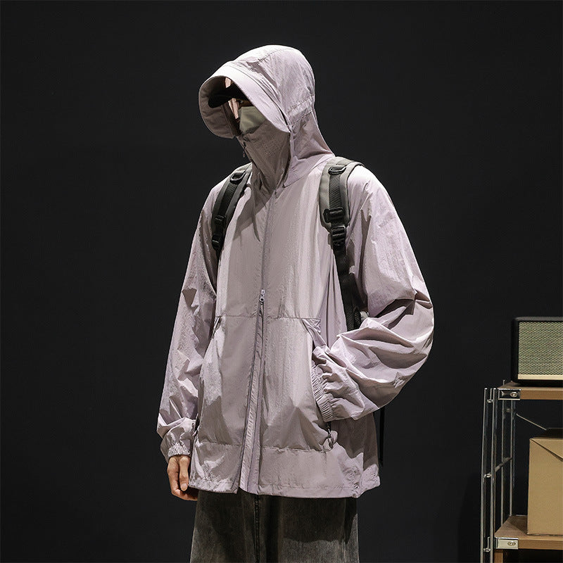 Herren Freizeitjacke Leicht Atmungsaktiv Kapuzenjacke Sportlich