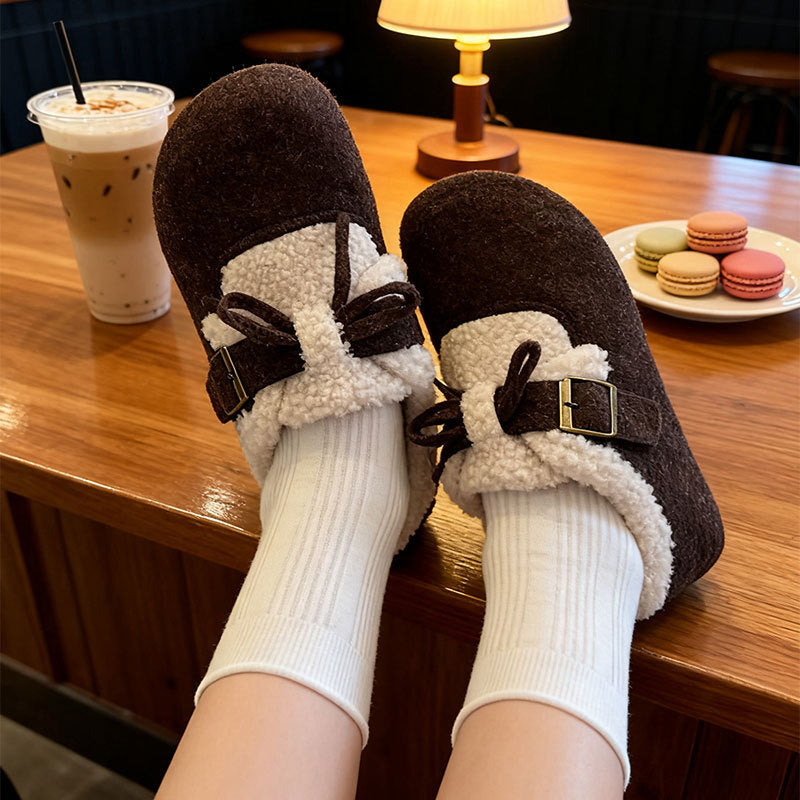 Damen Filzschuhe Warm Bequem mit Riemen