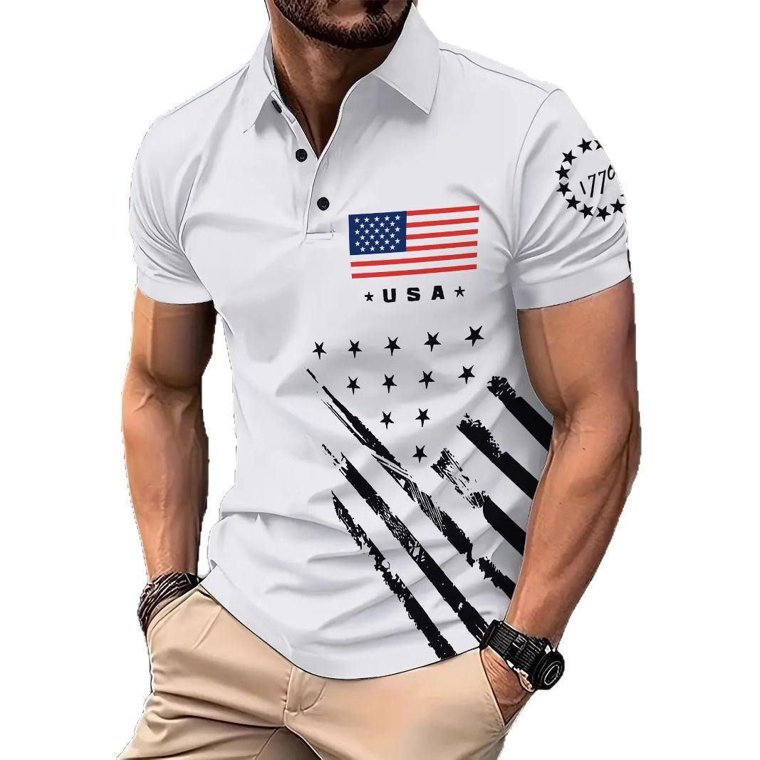 Herren Poloshirt Berlin Print Patriotisch