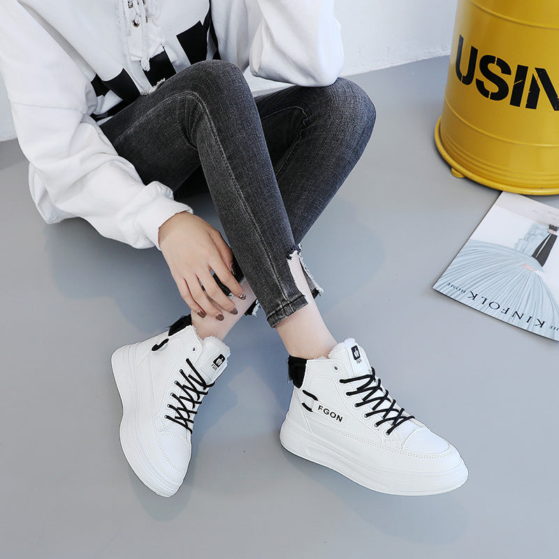 Damen Sneaker Hoch Hoher Schaft Kuschelig Sportlich