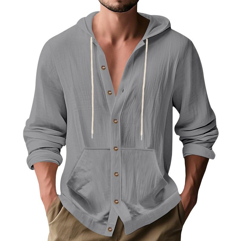 Herren Kapuzenshirt Lässig Modern mit Knöpfen Hochwertig