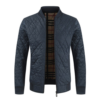 Herren Bomberjacke Warm Wattierte Karomuster Jacke Modern - BerlinGlamour