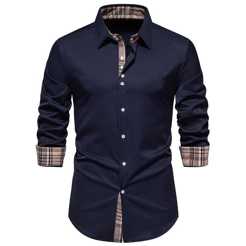 Herren Langarmhemd Modern Karo Komfort Schnitt