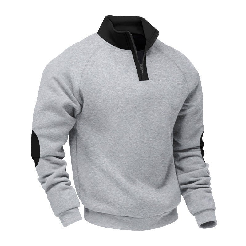 Herren Pullover Sportlich Stehkragen Reißverschluss Modern
