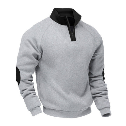 Herren Pullover Sportlich Stehkragen Reißverschluss Modern