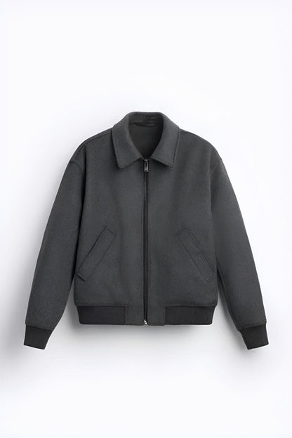Herren Bomberjacke Softshell Teddy Stoff Modern