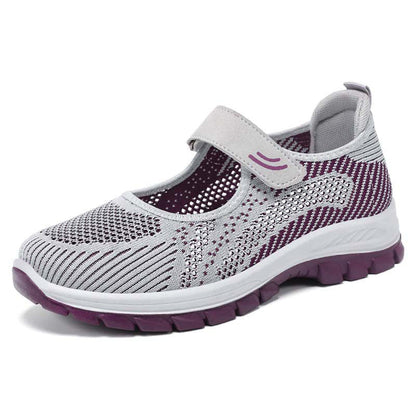 Ballerinas Damen Bequem Flexible Klettverschluss Komfort Schuhe