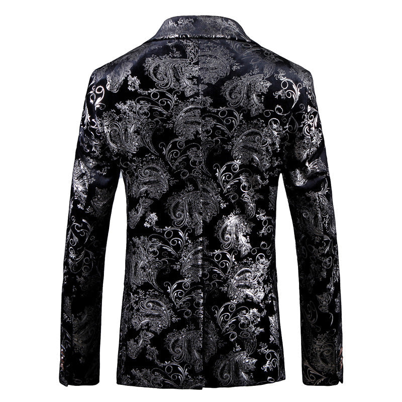 Herren Smokingsanzug Blazer Elegant mit Pailletten Muster
