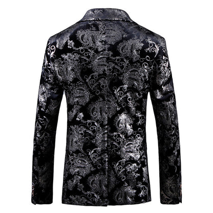 Herren Smokingsanzug Blazer Elegant mit Pailletten Muster