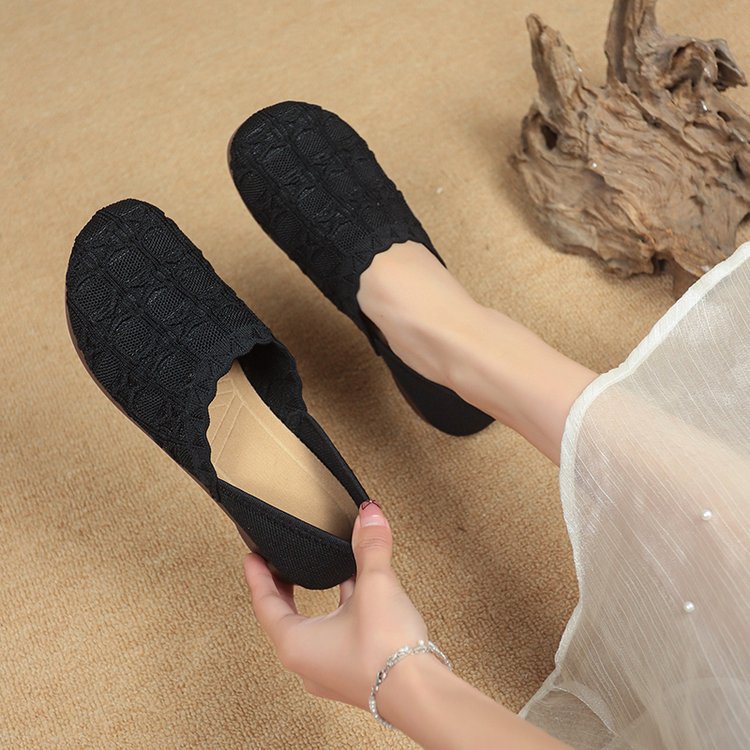 Damen Ballerinas Bequem Strickdesign Modisch