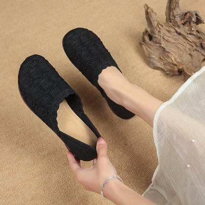 Damen Ballerinas Bequem Strickdesign Modisch