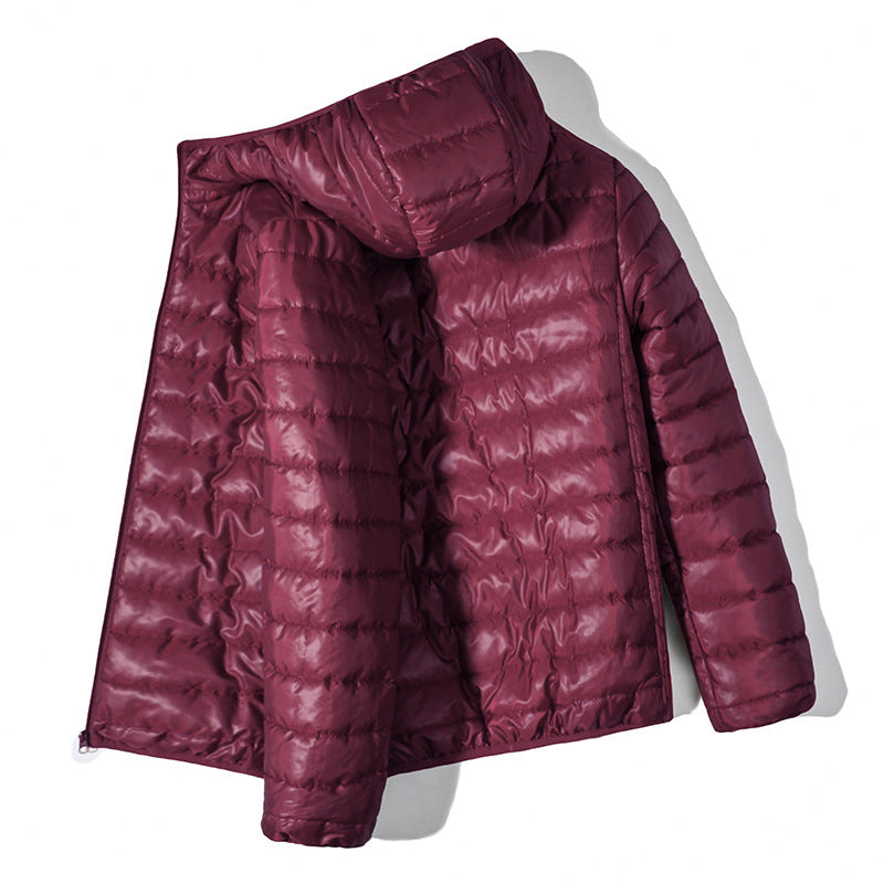 Herren Steppjacke Leicht Wasserabweisend Kapuze Outdoor
