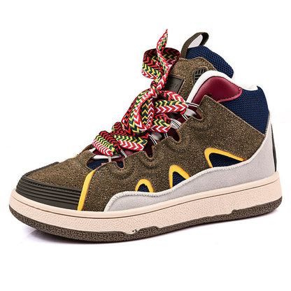 Damen Sneaker High-Top Sportlich Mehrfarbig Schnürsystem