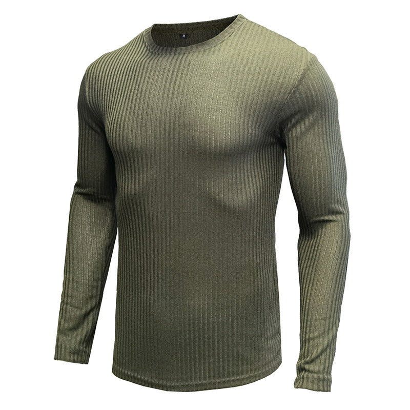 Herren Langarmshirt Rippstrick Rundhals Modern Berlin Style - BerlinGlamour