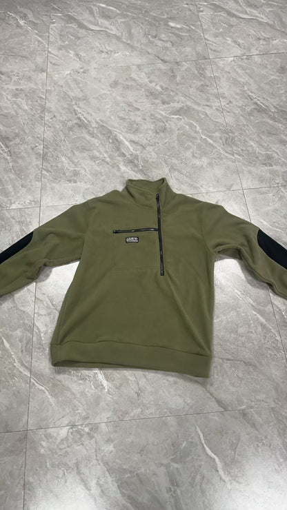 Herren Fleece-Pullover Kuschelig Warm Reißverschluss