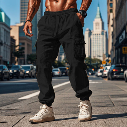 Herren Jogginghose Cargo Bequem Mit Verstellbarem Bund