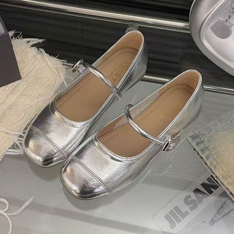 Damen Ballerinas Bequem Elegant Riemenchensystem