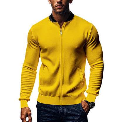 Herren Zip-Jacke Modern Elastisch Mit Hochem Kragen