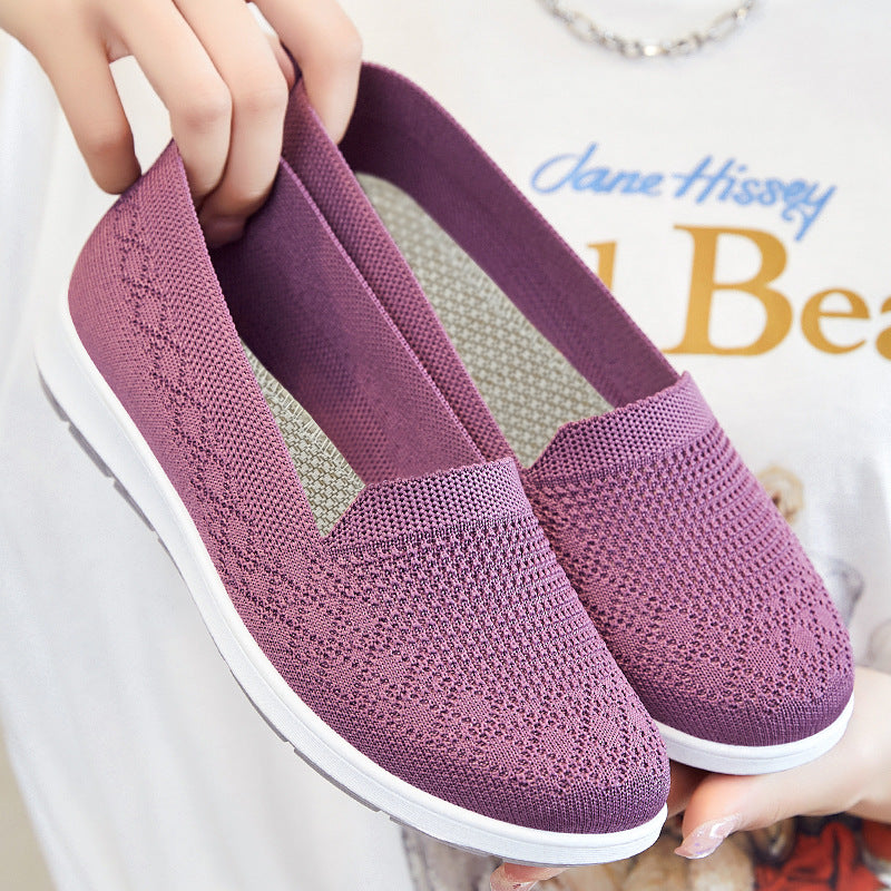 Damen Sneaker Bequem atmungsaktiv Strickdesign Sportlich
