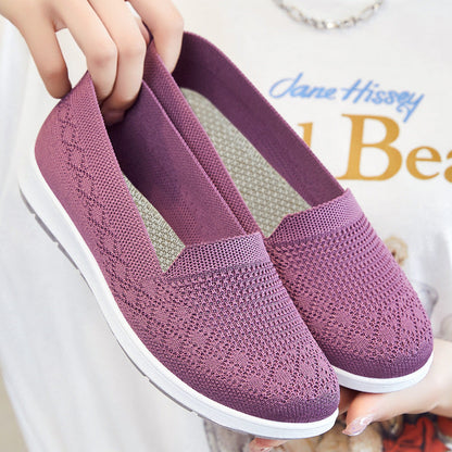 Damen Sneaker Bequem atmungsaktiv Strickdesign Sportlich