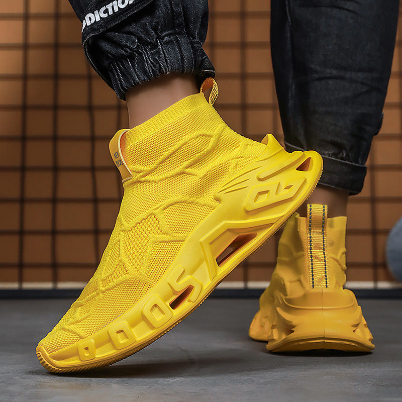 Damen Strick-Sneaker Hoch Bequem Flexibel Modisch