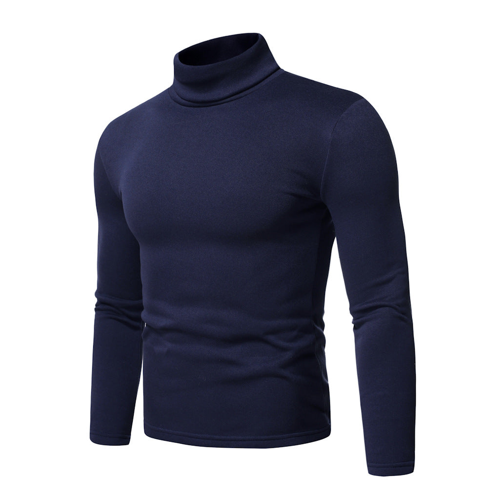 Herren Rollkragenpullover Modern Baumwollmix Slim Fit