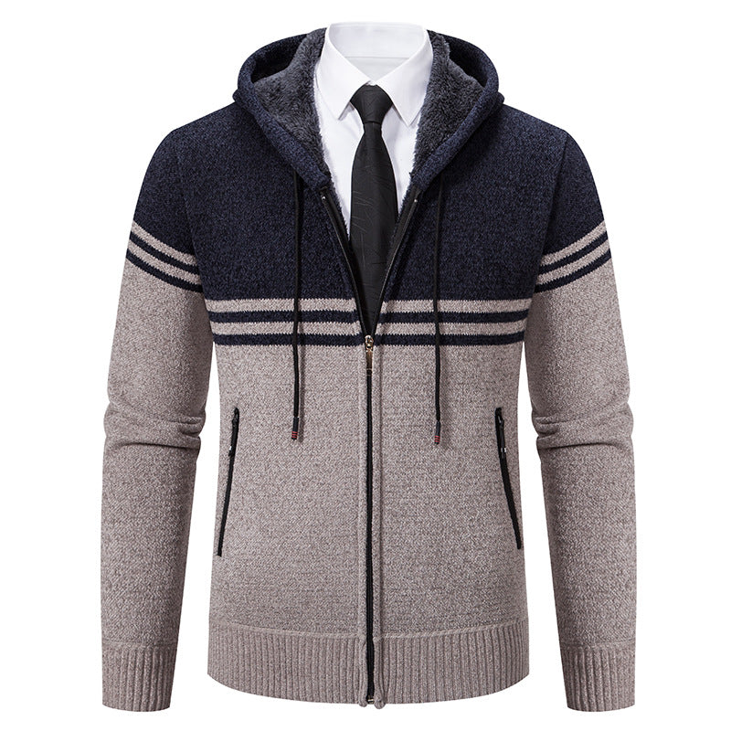 Herren Kapuzenjacke Modern mit Struktur Optik
