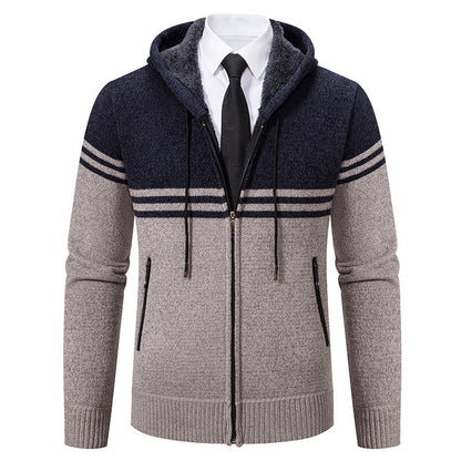 Herren Kapuzenjacke Modern mit Struktur Optik