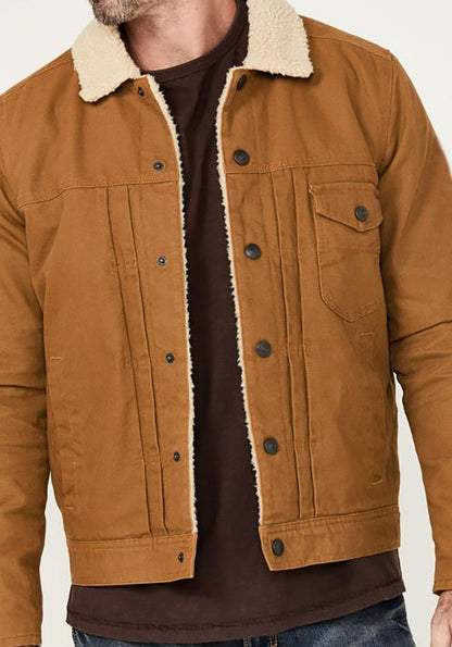 Herren Denimjacke Sherpa gefüttert Warm