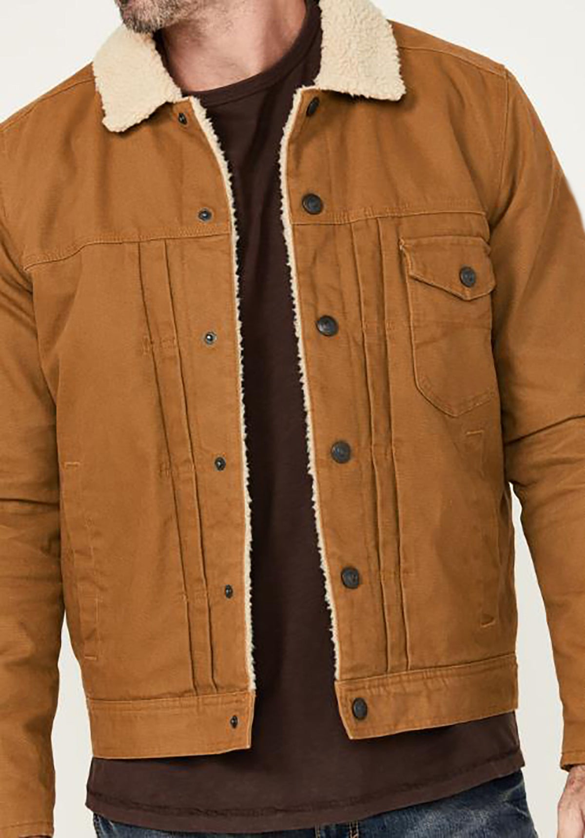 Herren Fleecejacke Kuschelig Stylish mit Druckknöpfen