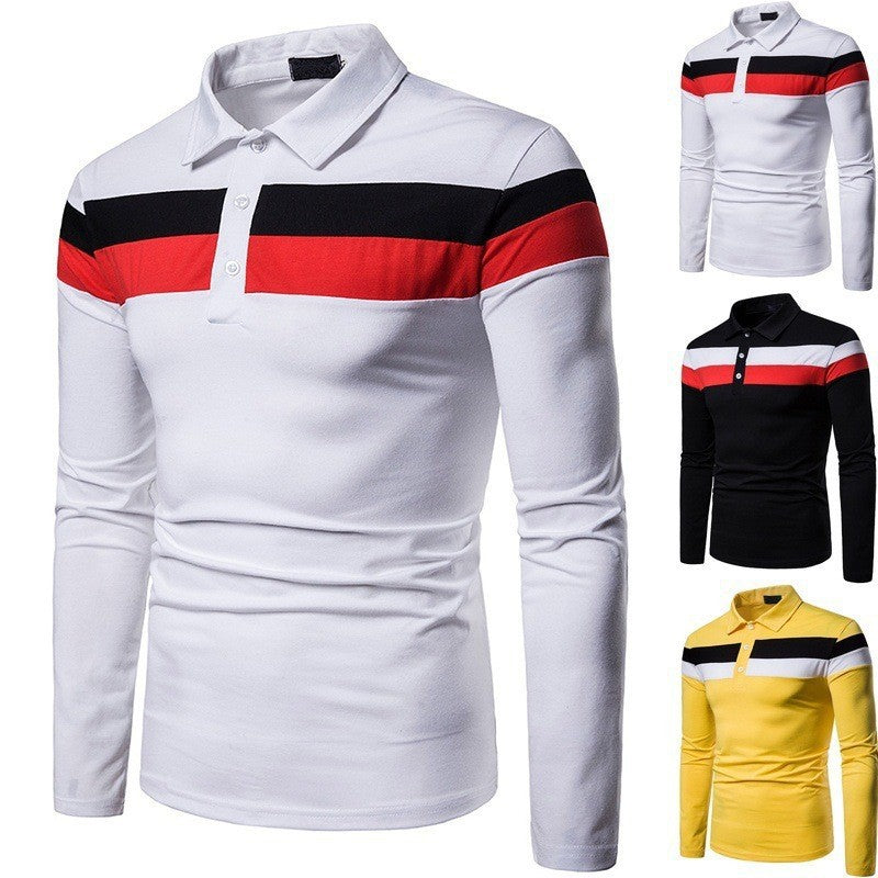Herren Poloshirt Langarm Streifen Modern Berlin Style - BerlinGlamour