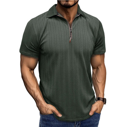 Herren Poloshirt Modern Zippverschluss Slim Fit