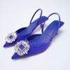 Damen Slingback Pumps mit Strass Schmuck Detail Elegante Damenpumps
