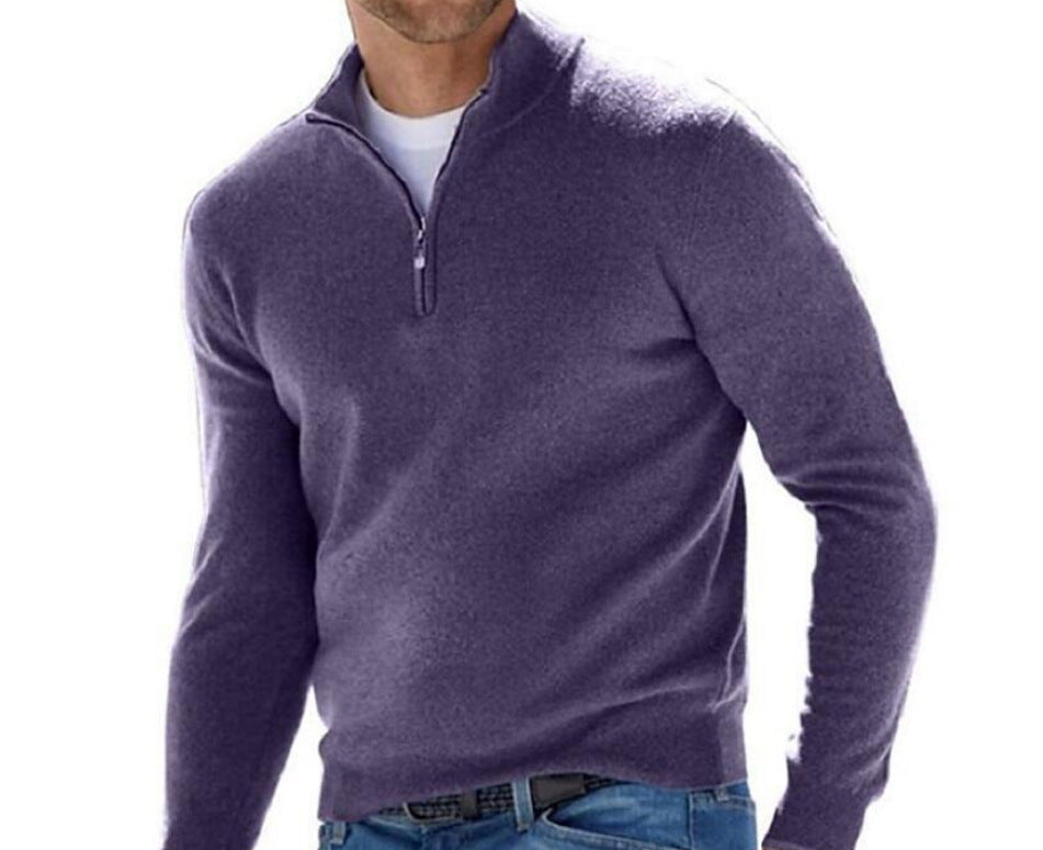Herren Pullover Halbreißverschluss Business Freizeit Stilvoll