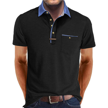 Herren Polo-Shirt Moderner Kragen Slim Fit