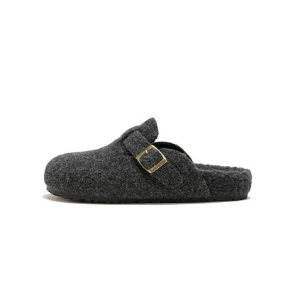 Damen Hausschuhe Wollfilz Warm Komfortabel mit Riemen