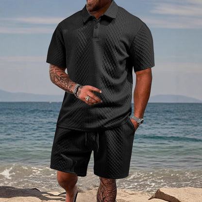 Herren Sportset Polohemd Shorts Komfort