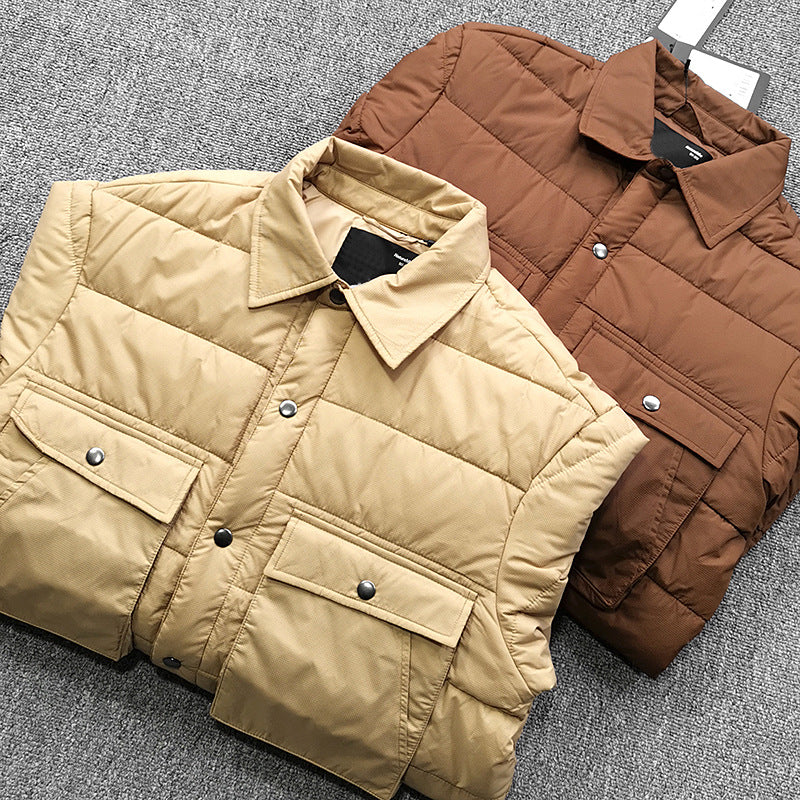 Herren Steppjacke Overshirt mit Klappentaschen Robust
