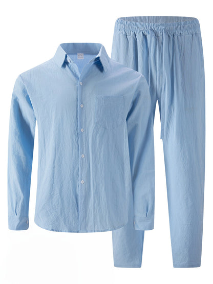 Herren Schlafanzug Set Atmungsaktiv Bequem Modern
